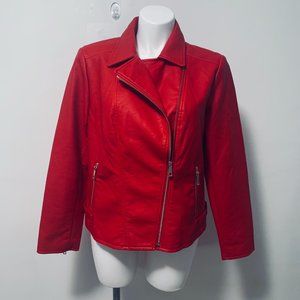 A.N.A Faux Leather Red Motorcycle Biker Jacket XXL NWT